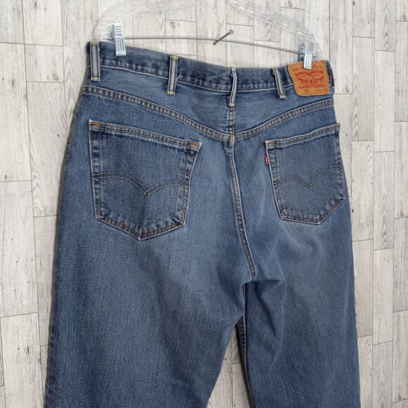 Levi's Jeans Men's Size 38x32 Tapered Leg 550 Denim Relaxed Fit Blue Work Pants - Picture 5 of 16